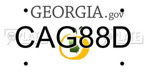 CAG88D Georgia License Plate