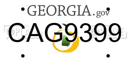 CAG9399 Georgia License Plate