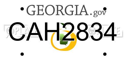 CAH2834 Georgia License Plate