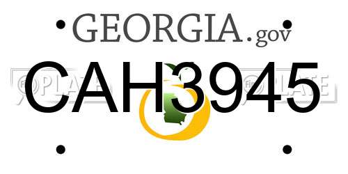 CAH3945 Georgia License Plate