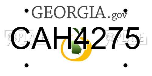 CAH4275 Georgia License Plate