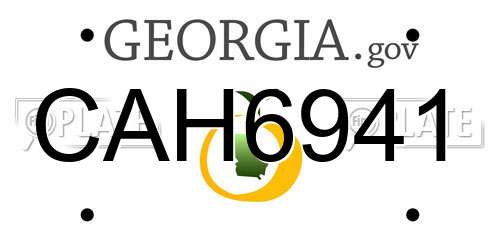 CAH6941 Georgia License Plate
