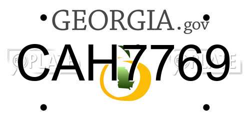 CAH7769 Georgia License Plate