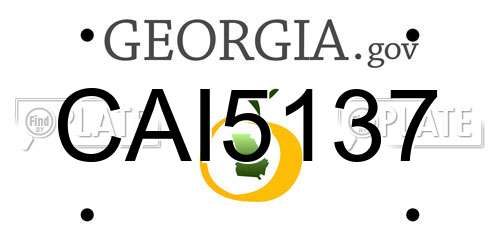 CAI5137 Georgia License Plate