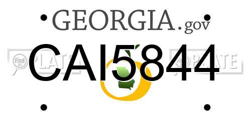 CAI5844 Georgia License Plate