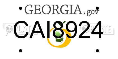 CAI8924 Georgia License Plate