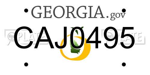 CAJ0495 Georgia License Plate