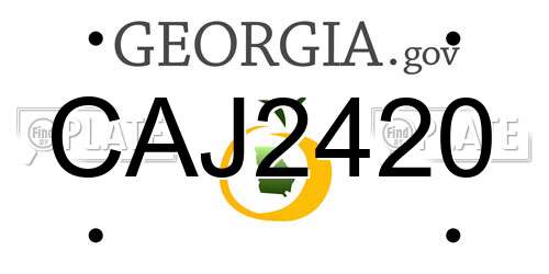CAJ2420 Georgia License Plate