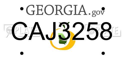 CAJ3258 Georgia License Plate