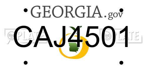 CAJ4501 Georgia License Plate