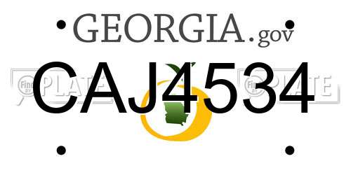 CAJ4534 Georgia License Plate