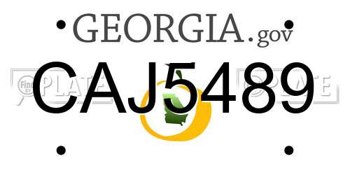 CAJ5489 Georgia License Plate