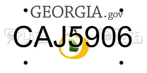 CAJ5906 Georgia License Plate