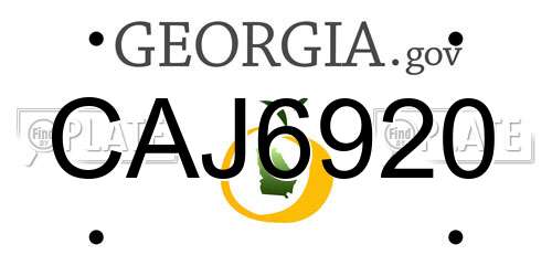 CAJ6920 Georgia License Plate