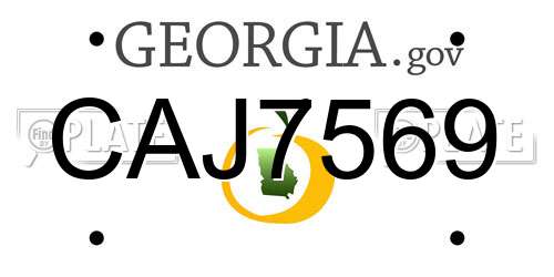 CAJ7569 Georgia License Plate