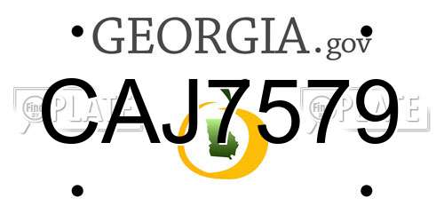 CAJ7579 Georgia License Plate