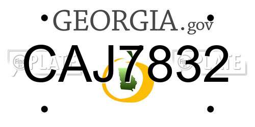 CAJ7832 Georgia License Plate