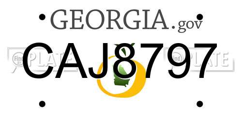 CAJ8797 Georgia License Plate