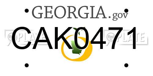 CAK0471 Georgia License Plate