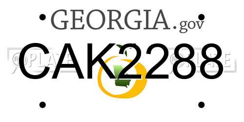 CAK2288 Georgia License Plate