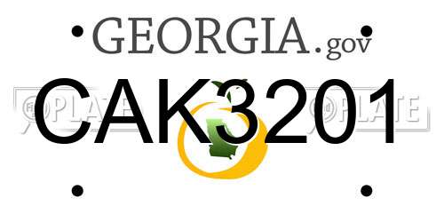 CAK3201 Georgia License Plate