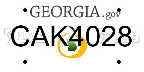 CAK4028 Georgia License Plate