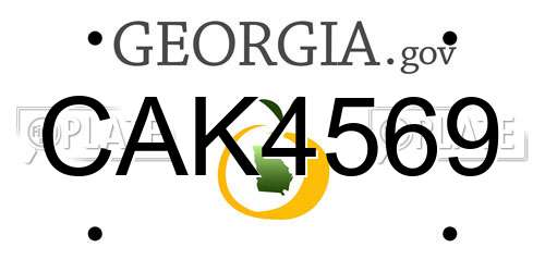 CAK4569 Georgia License Plate