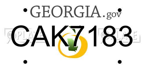 CAK7183 Georgia License Plate