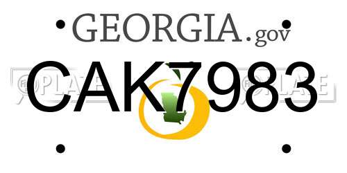 CAK7983 Georgia License Plate