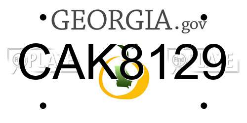CAK8129 Georgia License Plate