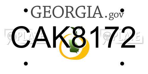 CAK8172 Georgia License Plate