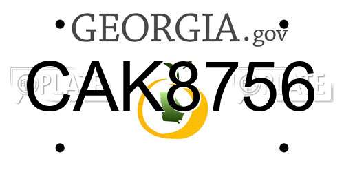 CAK8756 Georgia License Plate