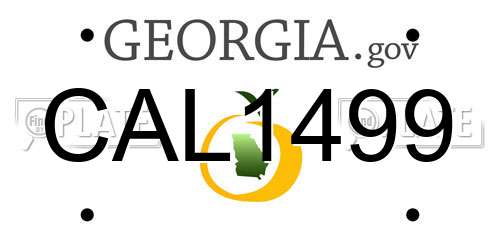 CAL1499 Georgia License Plate