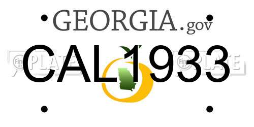 CAL1933 Georgia License Plate