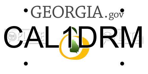 CAL1DRM Georgia License Plate