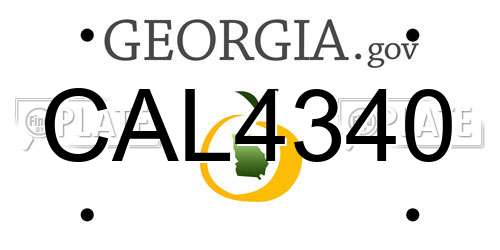 CAL4340 Georgia License Plate