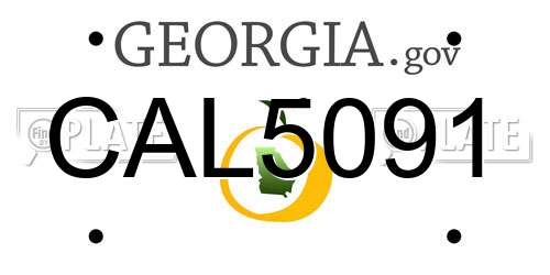 CAL5091 Georgia License Plate