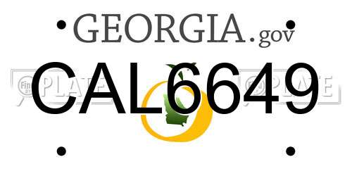 CAL6649 Georgia License Plate