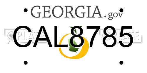 CAL8785 Georgia License Plate