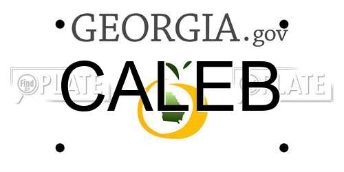 CALEB Georgia License Plate