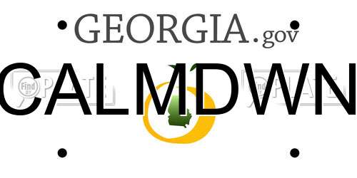 CALMDWN Georgia License Plate