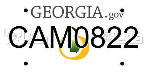 CAM0822 Georgia License Plate