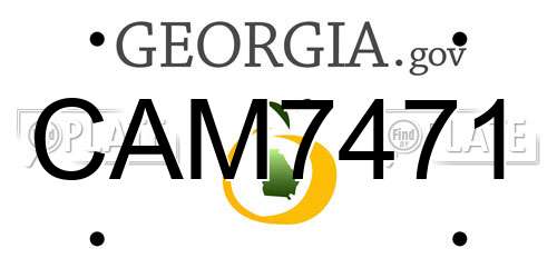 CAM7471 Georgia License Plate