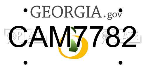 CAM7782 Georgia License Plate
