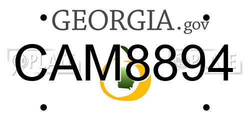 CAM8894 Georgia License Plate
