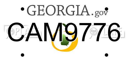 CAM9776 Georgia License Plate