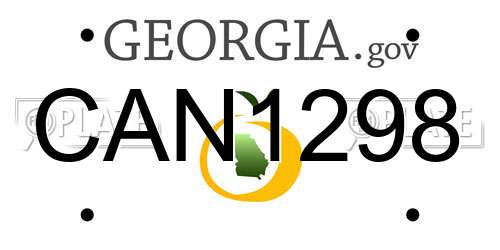 CAN1298 Georgia License Plate