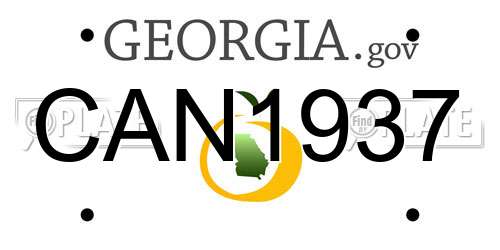 CAN1937 Georgia License Plate