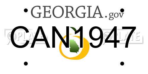 CAN1947 Georgia License Plate