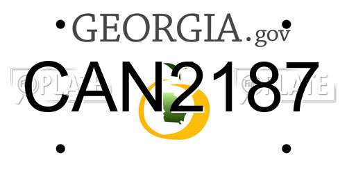CAN2187 Georgia License Plate